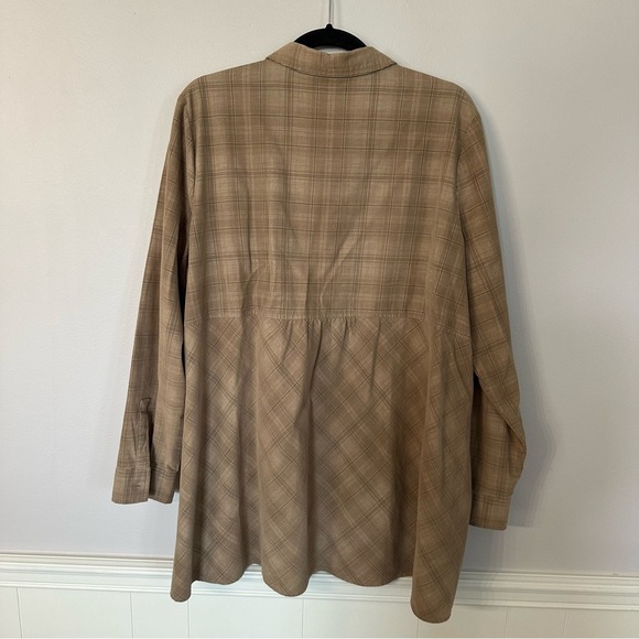 J. Jill Women’s Long Sleeve Brown Plaid Corduroy Button Up Top Sz XL GUC - Picture 8 of 8